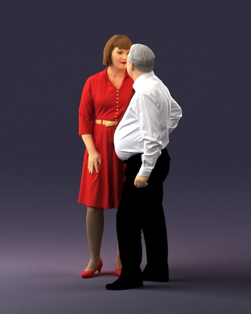 Elderly man and woman 0177 3D model_27