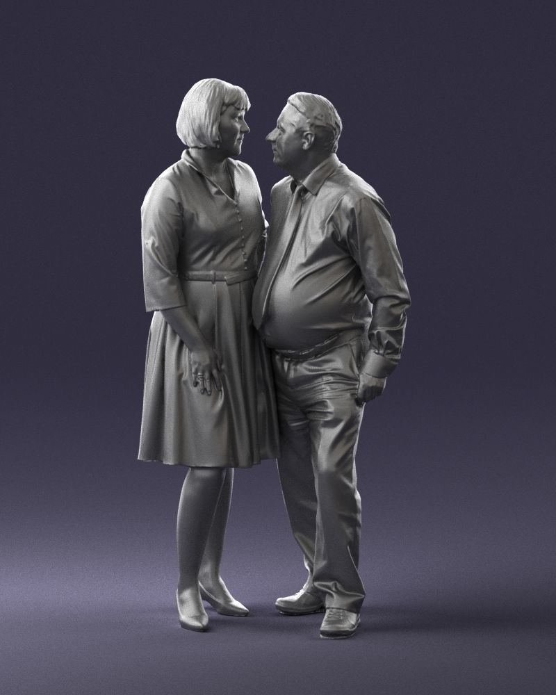 Elderly man and woman 0177 3D model_34