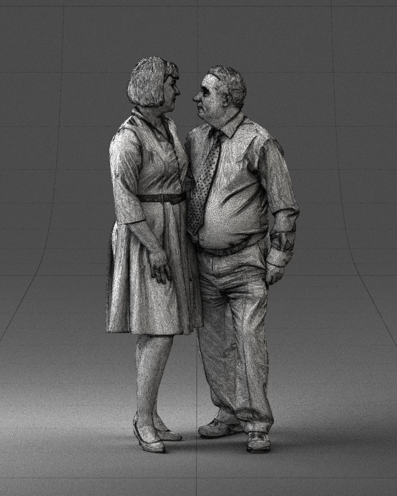 Elderly man and woman 0177 3D model_5