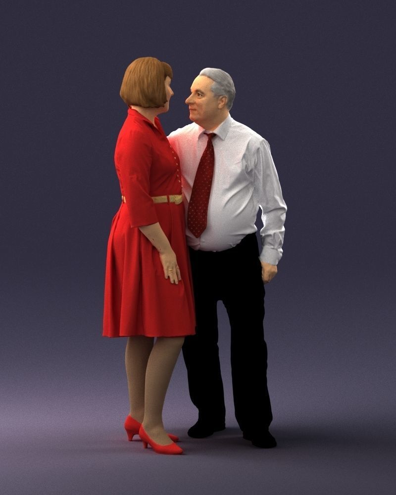 Elderly man and woman 0177 3D model_6