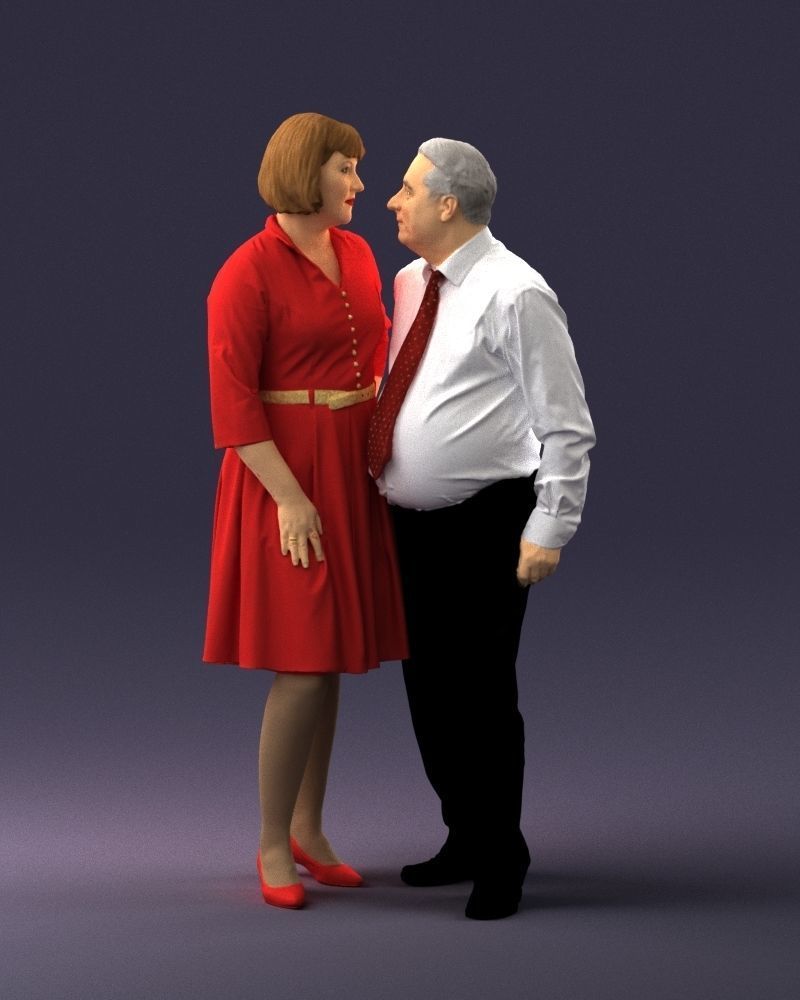 Elderly man and woman 0177 3D model_33