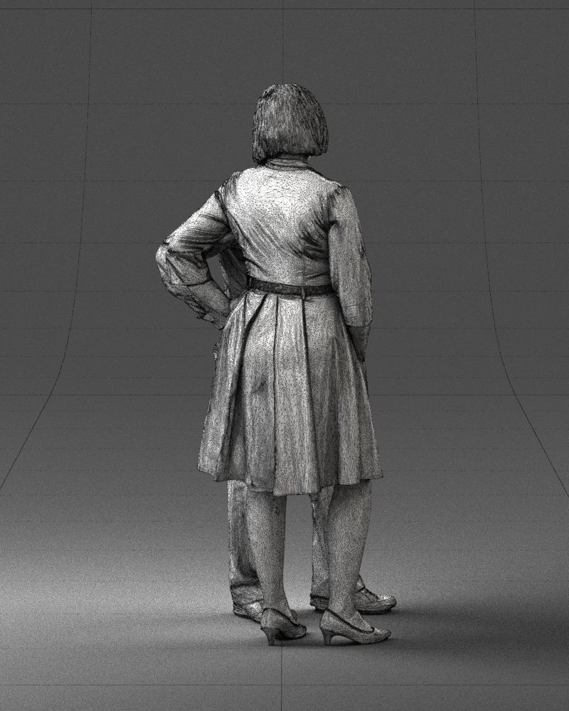 Elderly man and woman 0177 3D model_14