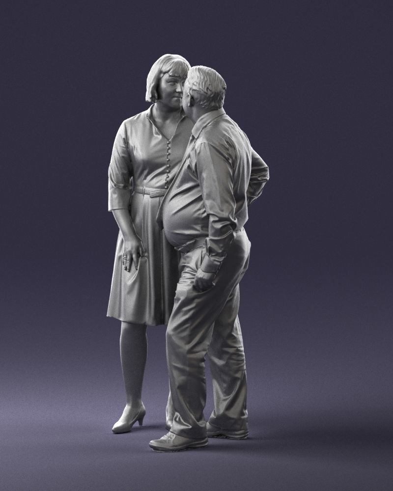 Elderly man and woman 0177 3D model_28