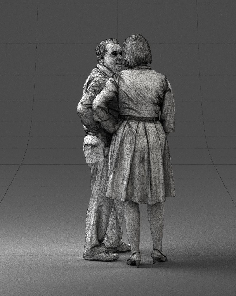 Elderly man and woman 0177 3D model_17