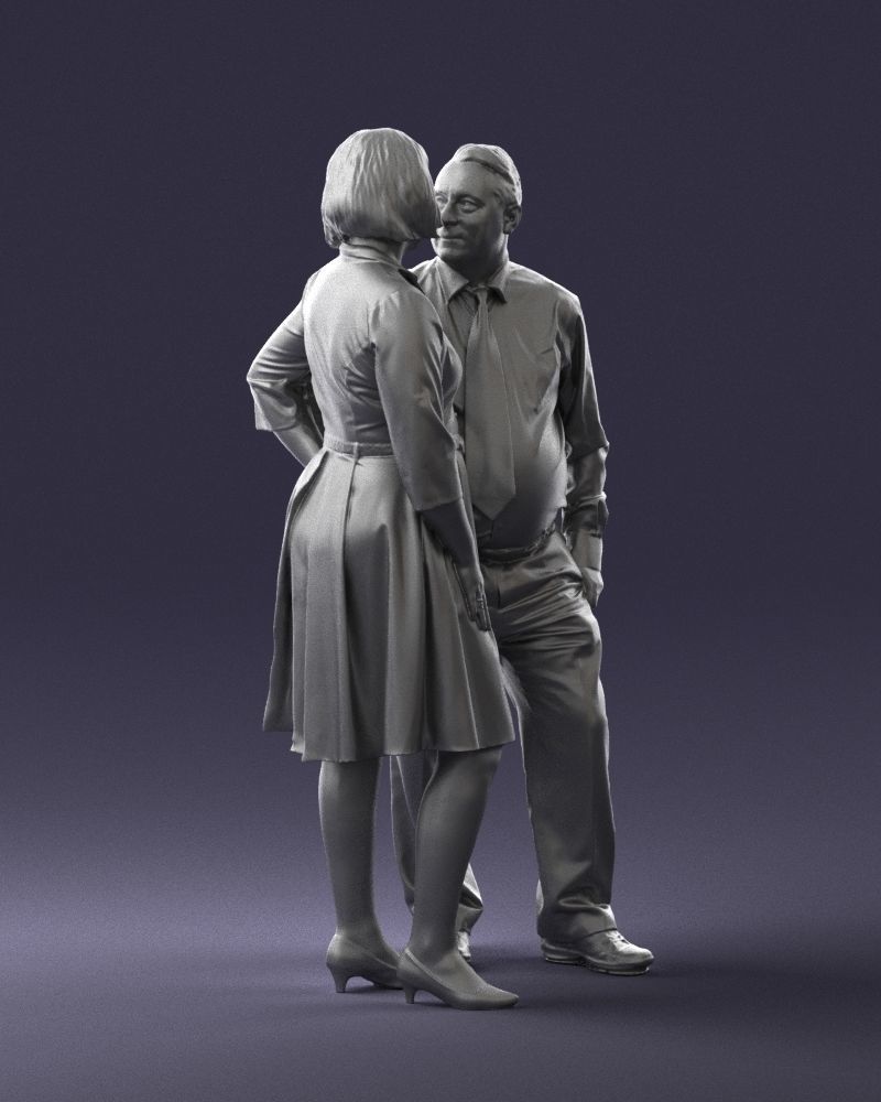 Elderly man and woman 0177 3D model_10