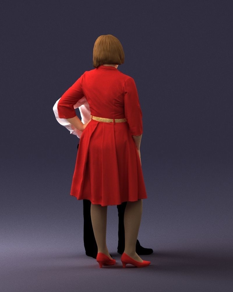 Elderly man and woman 0177 3D model_12