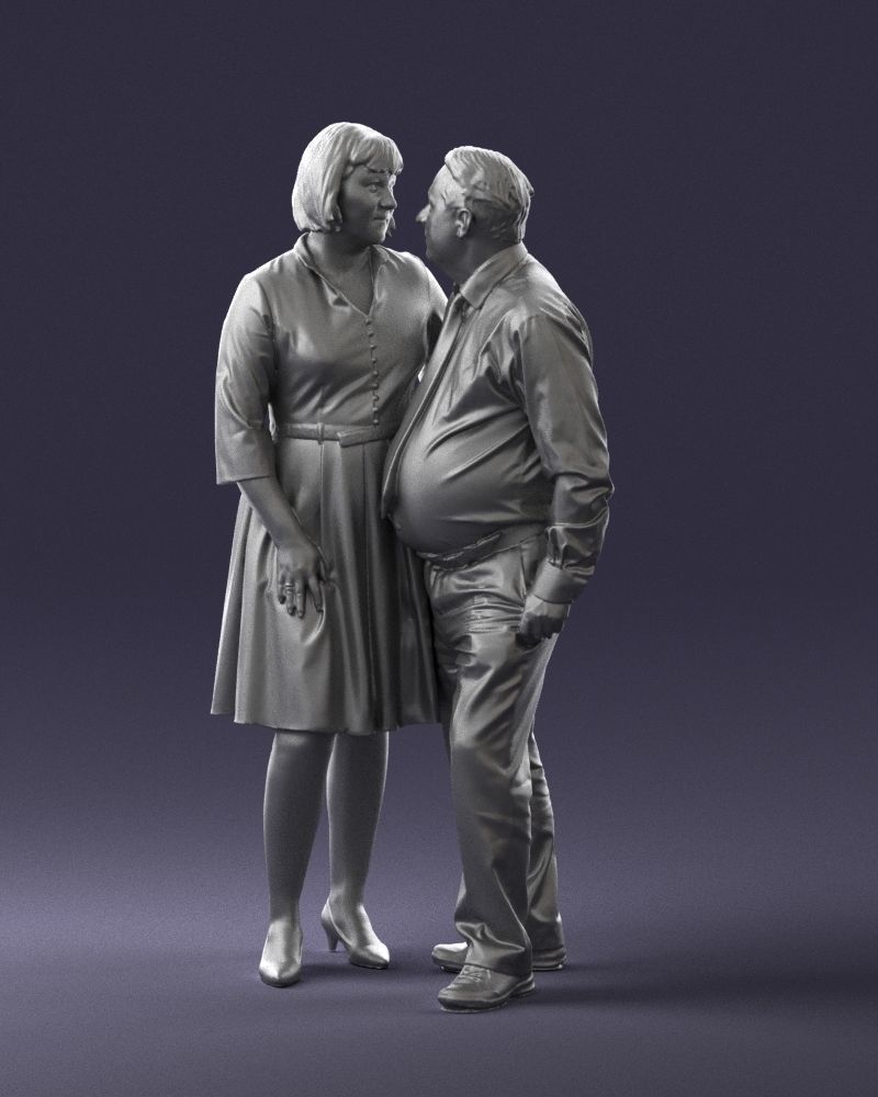 Elderly man and woman 0177 3D model_31