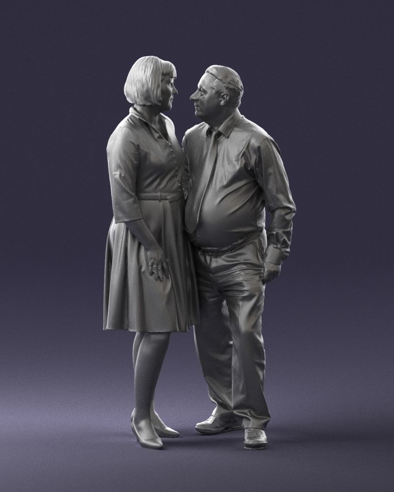 Elderly man and woman 0177 3D model_4