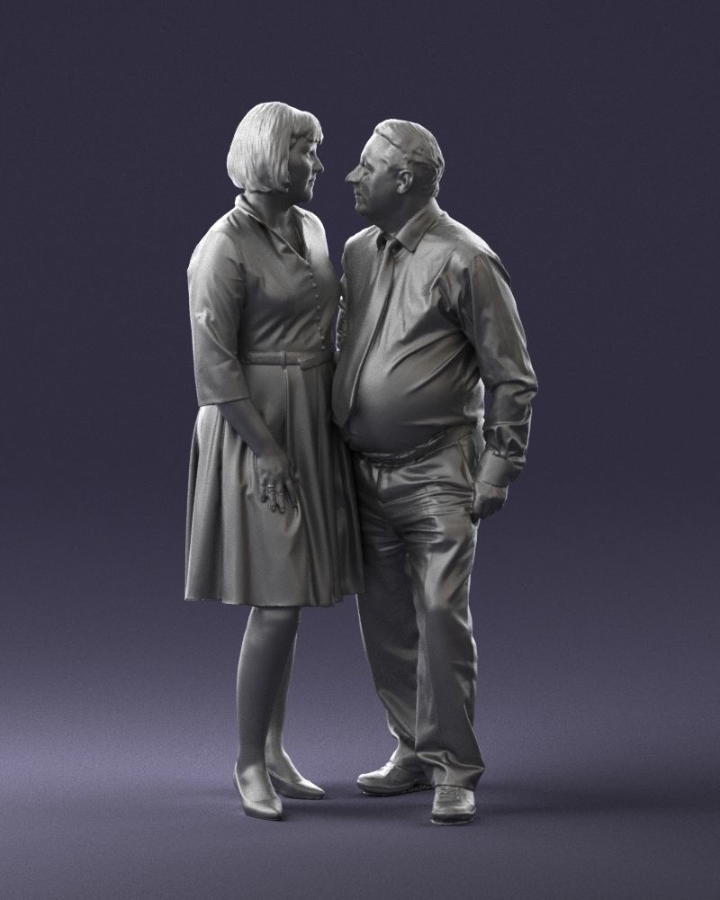 Elderly man and woman 0177 3D Print Ready 3D print model_1
