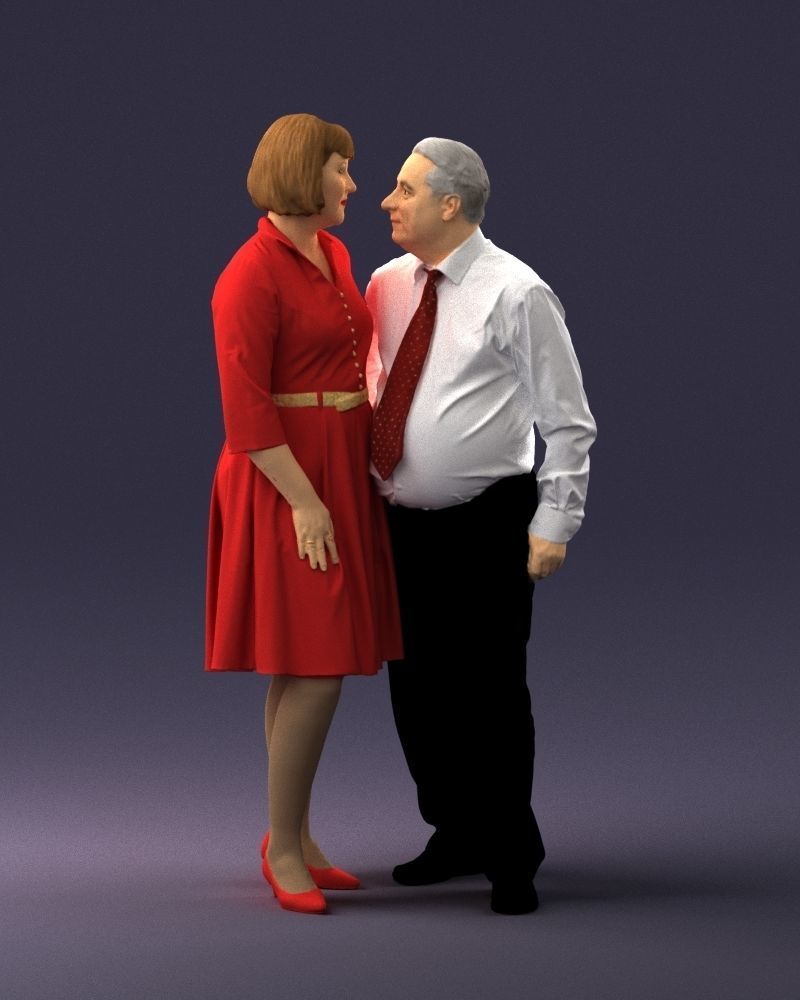Elderly man and woman 0177 3D Print Ready 3D print model_3