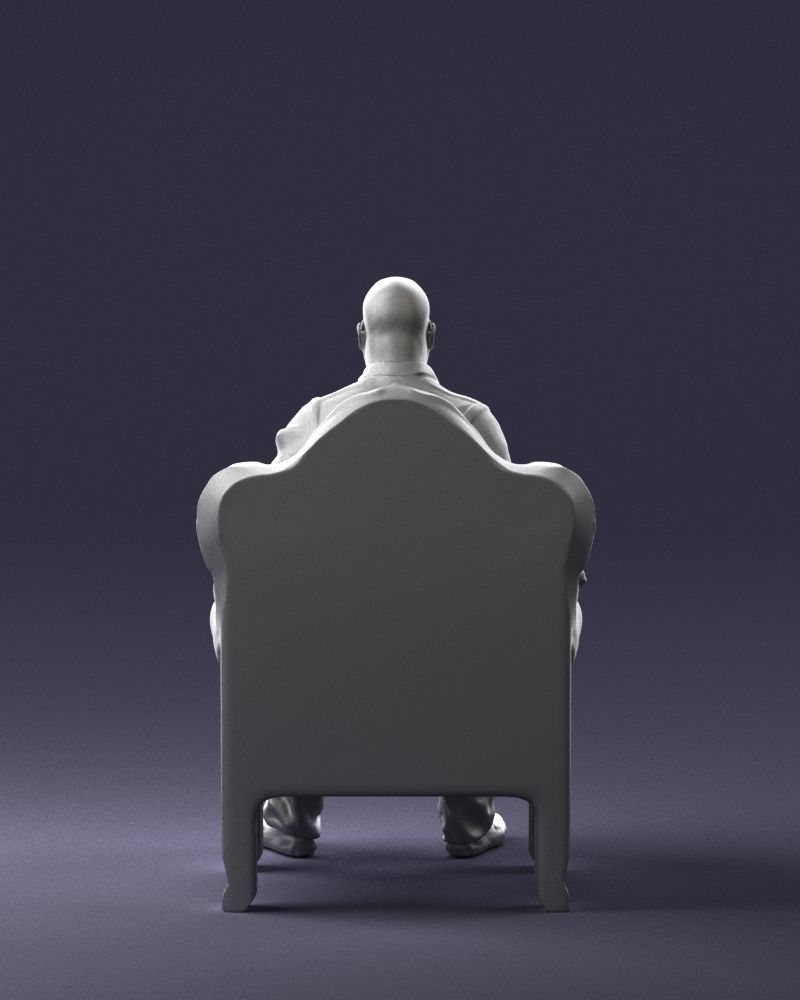 Elderly man sitting in a chair 0269 3D model_19