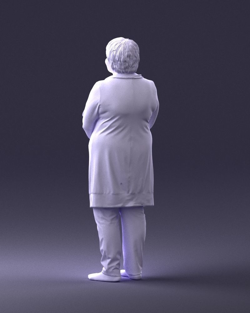 Elderly woman in a green jacket 0106 3D model_22