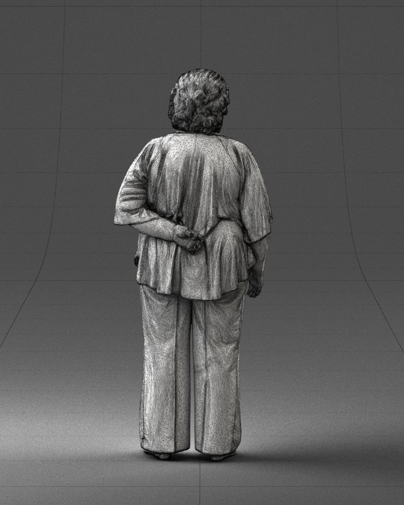 Elderly woman in an orange t-shirt 0082 3D Print Ready 3D print model_20