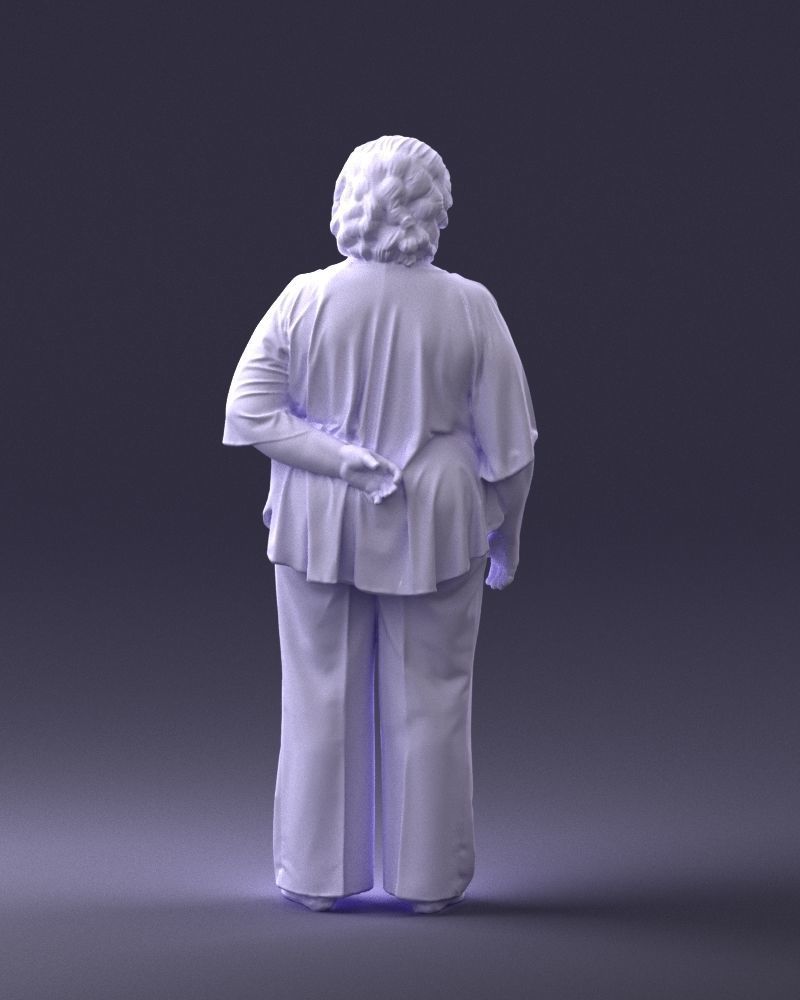 Elderly woman in an orange t-shirt 0082 3D Print Ready 3D print model_19