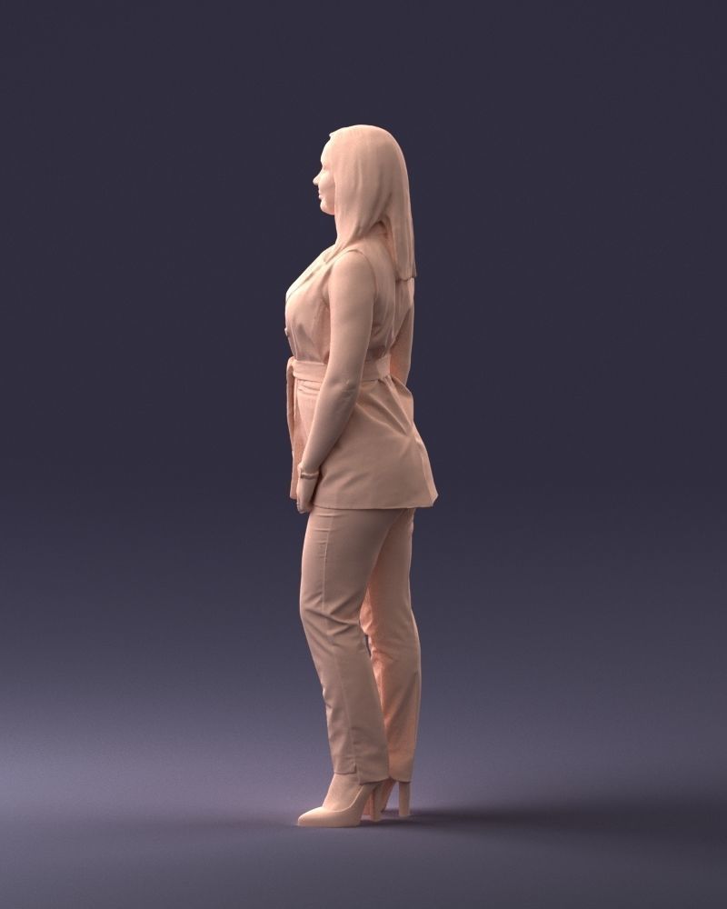 000307 Business Woman in Light Blue Suit 1112 3dp 3D print model_8