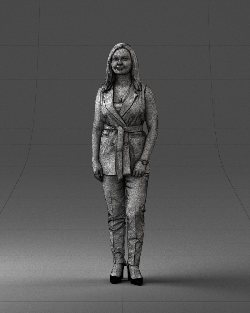 000307 Business Woman in Light Blue Suit 1112 3dp 3D print model_3