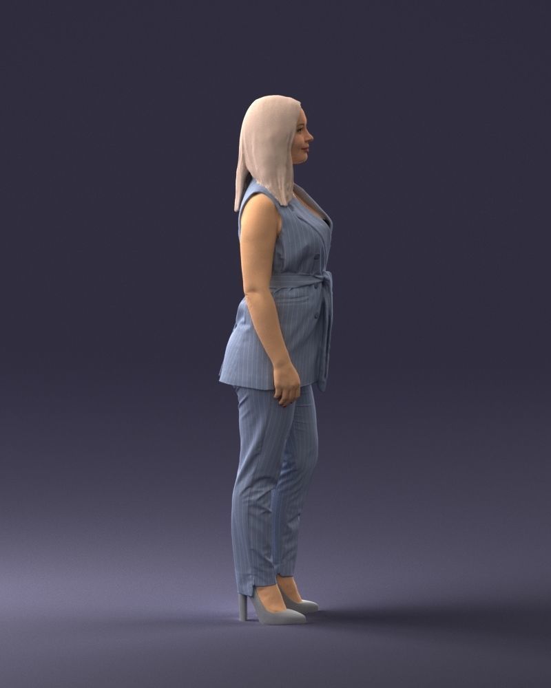 000307 Business Woman in Light Blue Suit 1112 3dp 3D print model_13
