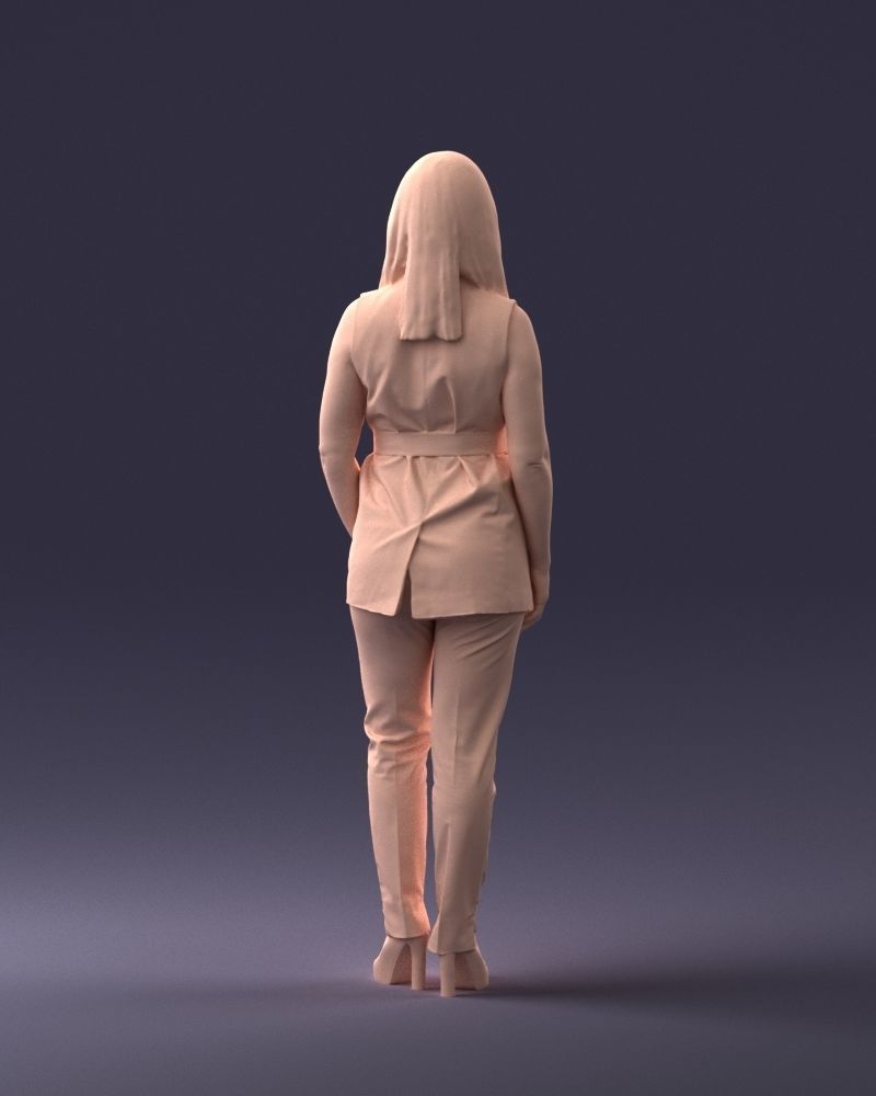 000307 Business Woman in Light Blue Suit 1112 3dp 3D print model_11