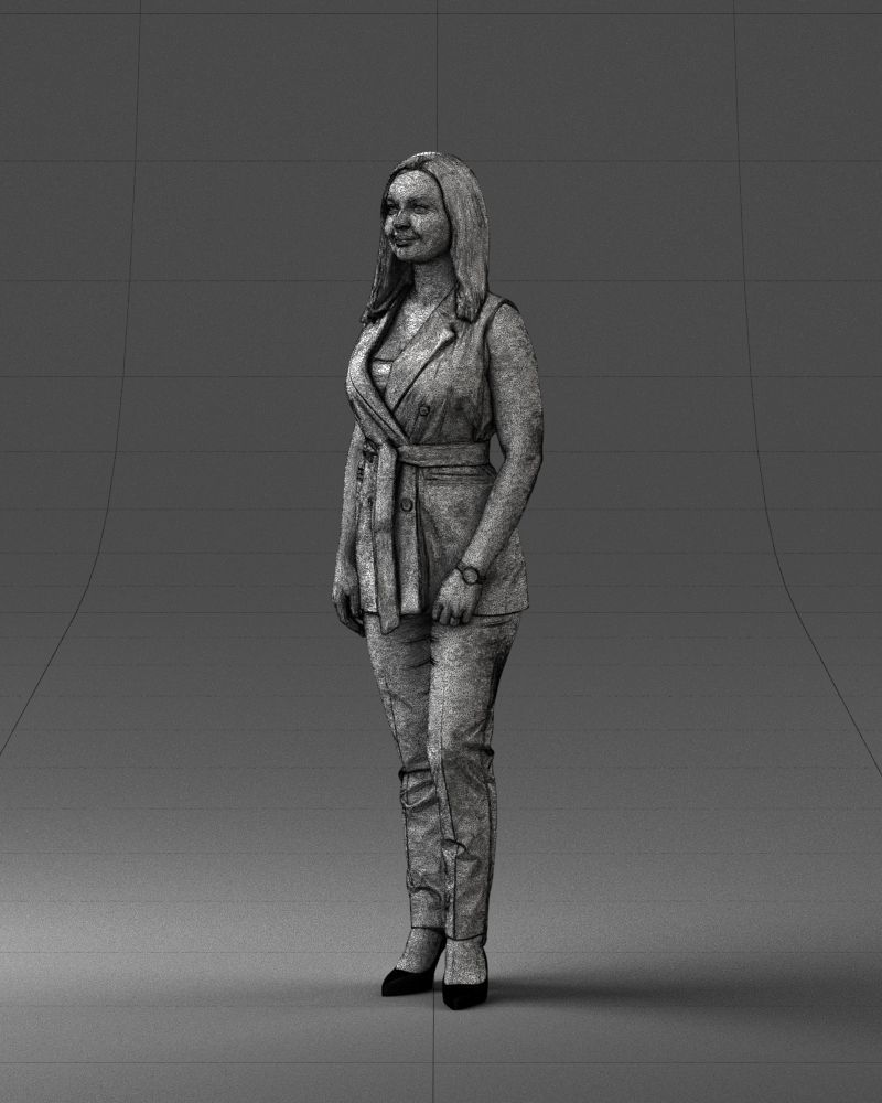 000307 Business Woman in Light Blue Suit 1112 3dp 3D print model_6