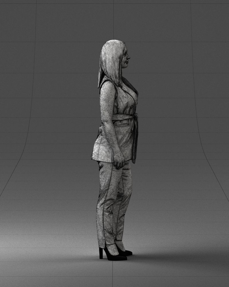 000307 Business Woman in Light Blue Suit 1112 3dp 3D print model_15