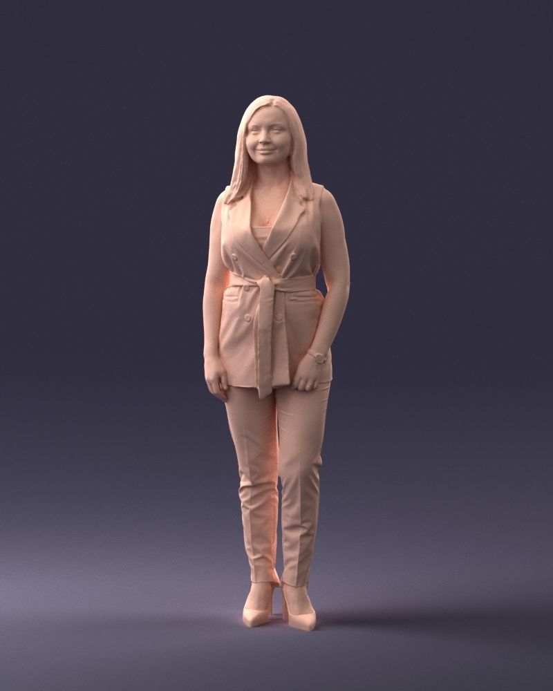 000307 Business Woman in Light Blue Suit 1112 3dp 3D print model_20