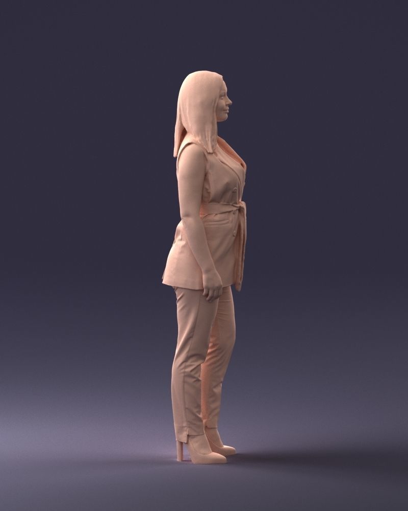 000307 Business Woman in Light Blue Suit 1112 3dp 3D print model_14