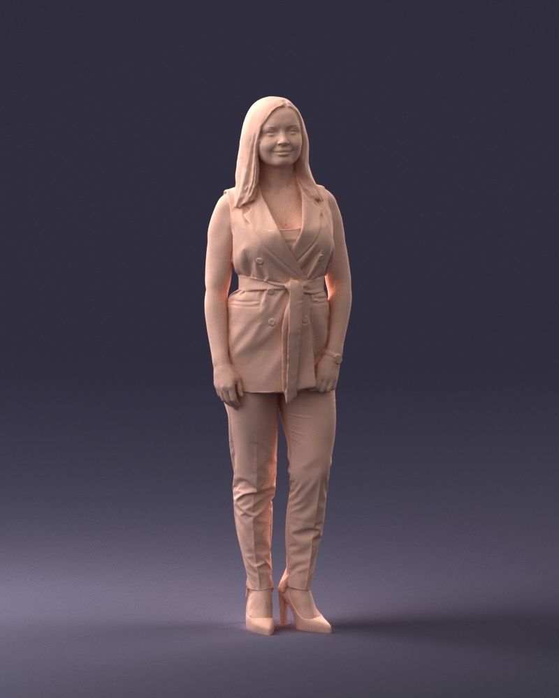 000307 Business Woman in Light Blue Suit 1112 3dp 3D print model_17
