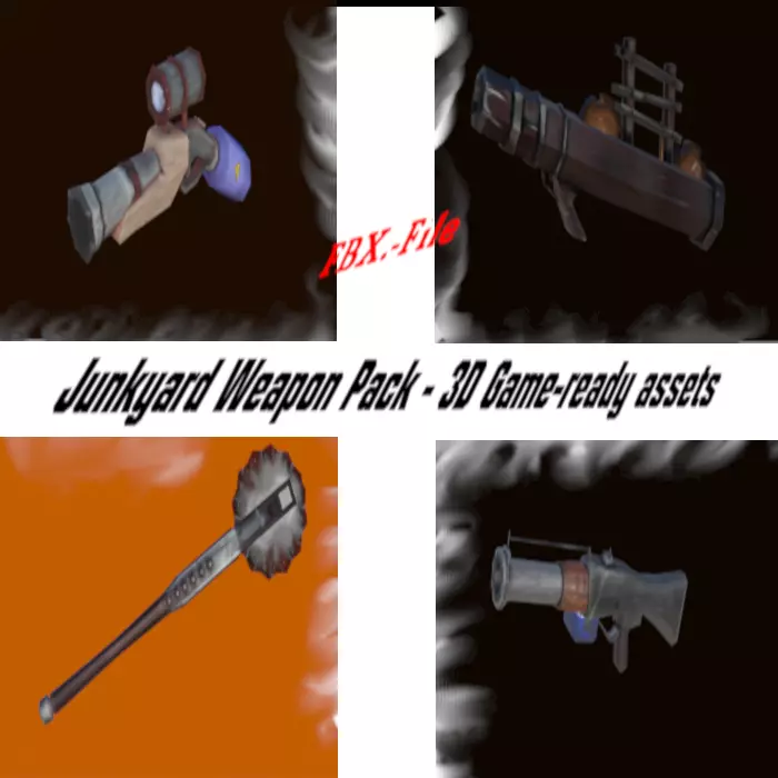 Junkyard-Weapon Pack - 3D Game-ready assets Low-poly 3D model_0