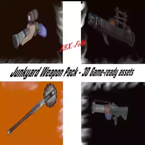 Junkyard-Weapon Pack - 3D Game-ready assets