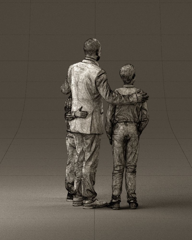 Family man two teen boys 0930 3D model_29