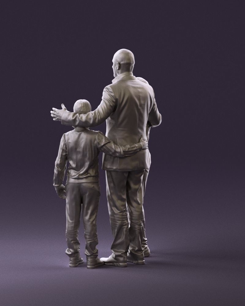 Family man two teen boys 0930 3D model_19