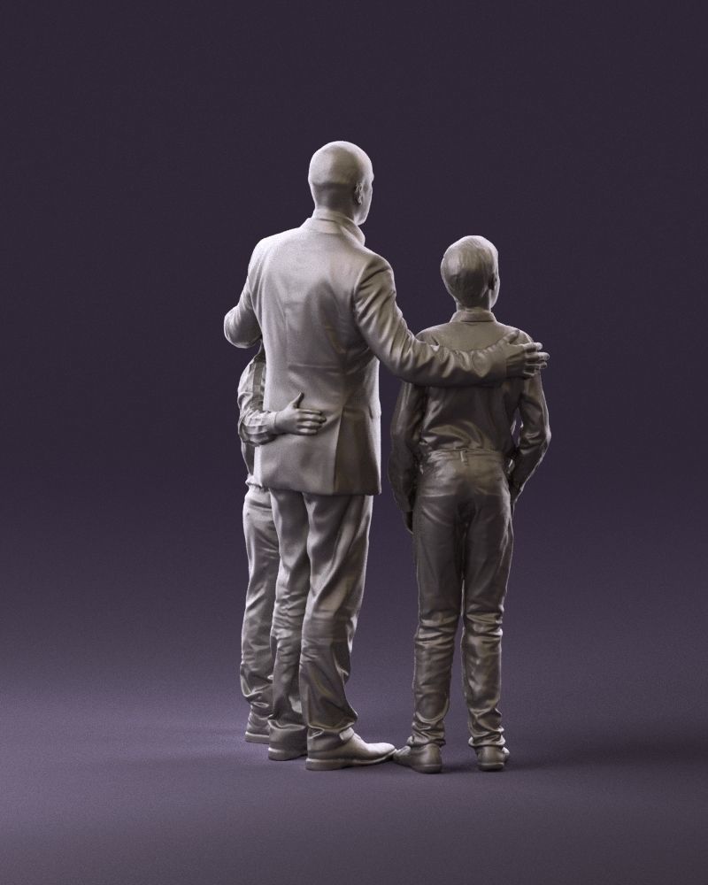 Family man two teen boys 0930 3D model_17