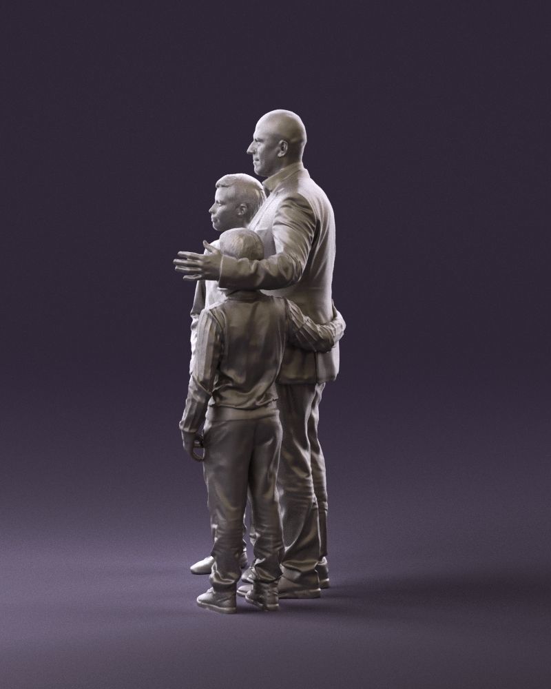 Family man two teen boys 0930 3D model_20