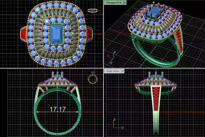 Ladies choras diamond ring 3D print model