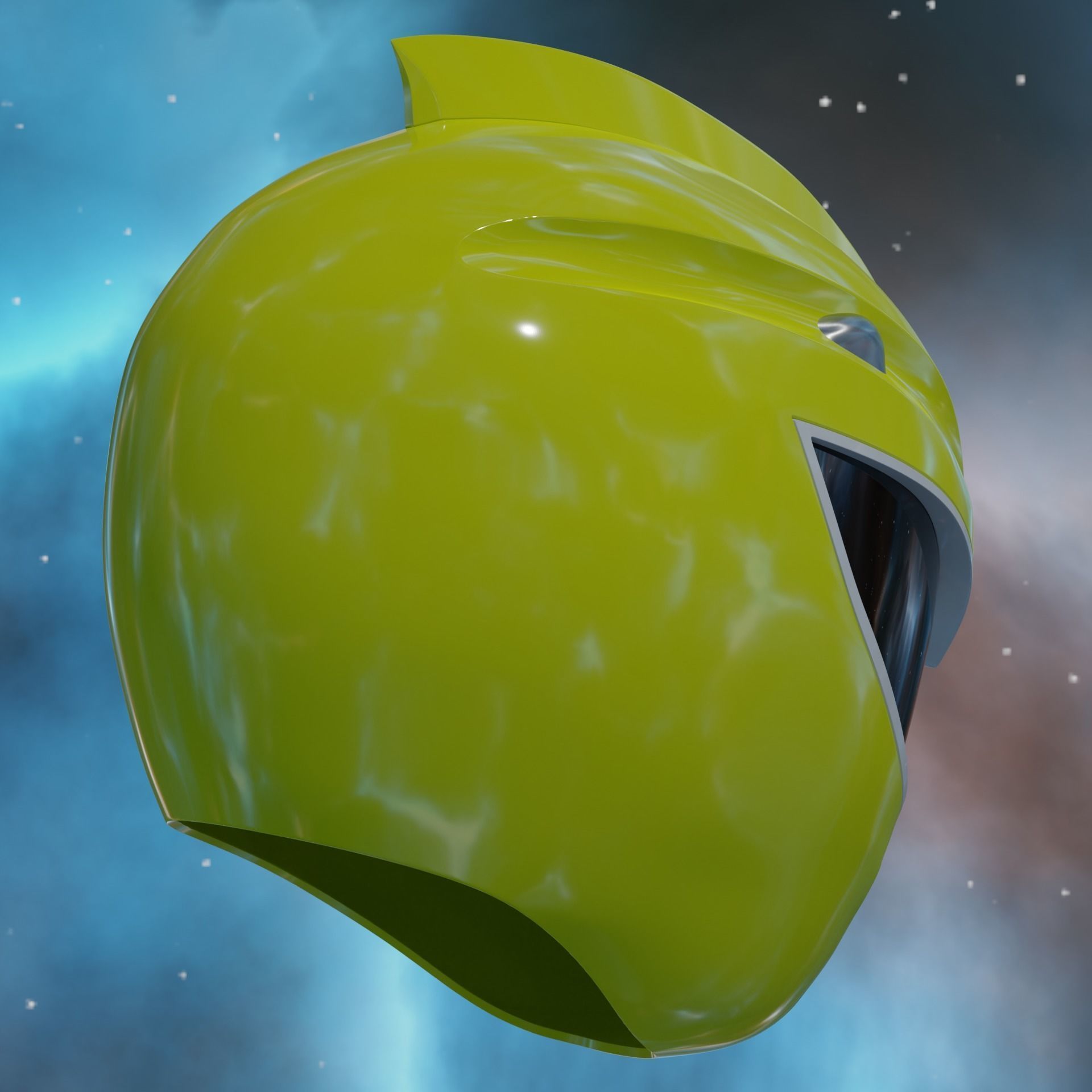 Dino Thunder Yellow Ranger Helmet 3D print model_2
