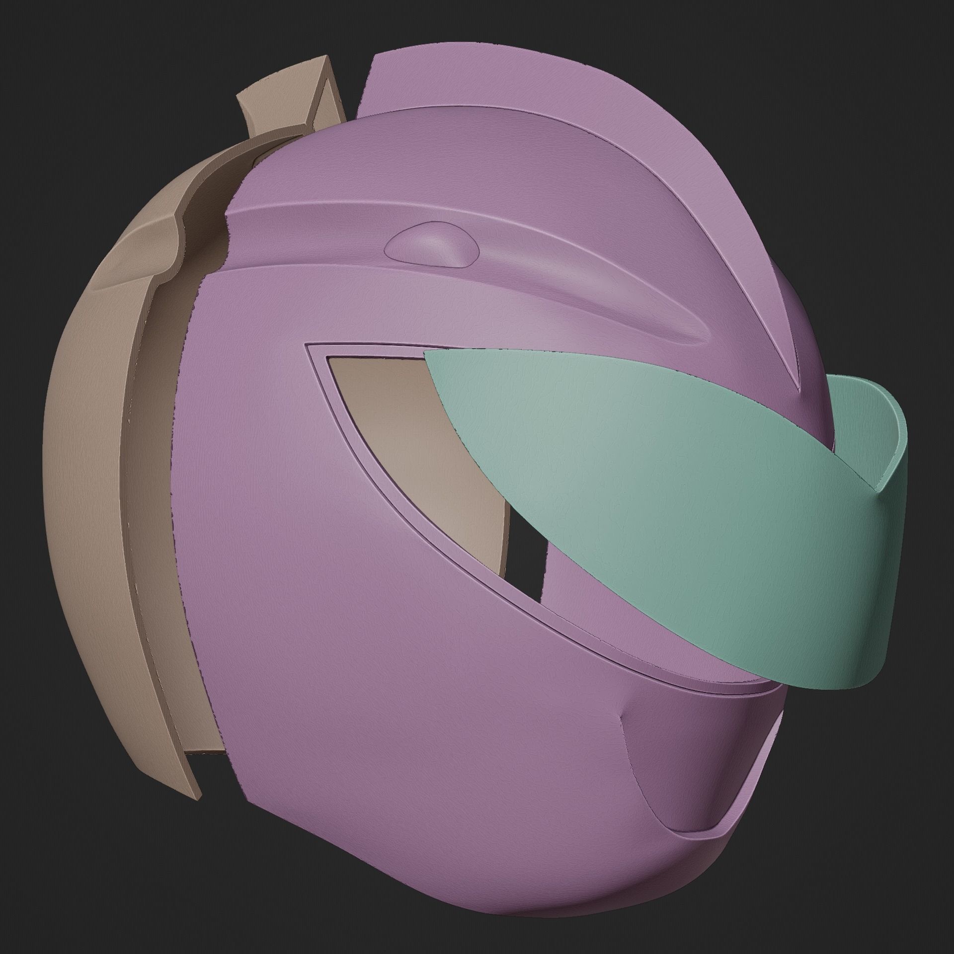 Dino Thunder Yellow Ranger Helmet 3D print model_5