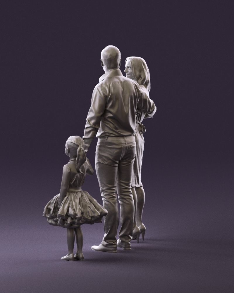 Family man woman child and girl 0918 3D Print Ready 3D print model_7