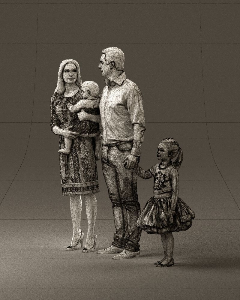 Family man woman child and girl 0918 3D Print Ready 3D print model_33