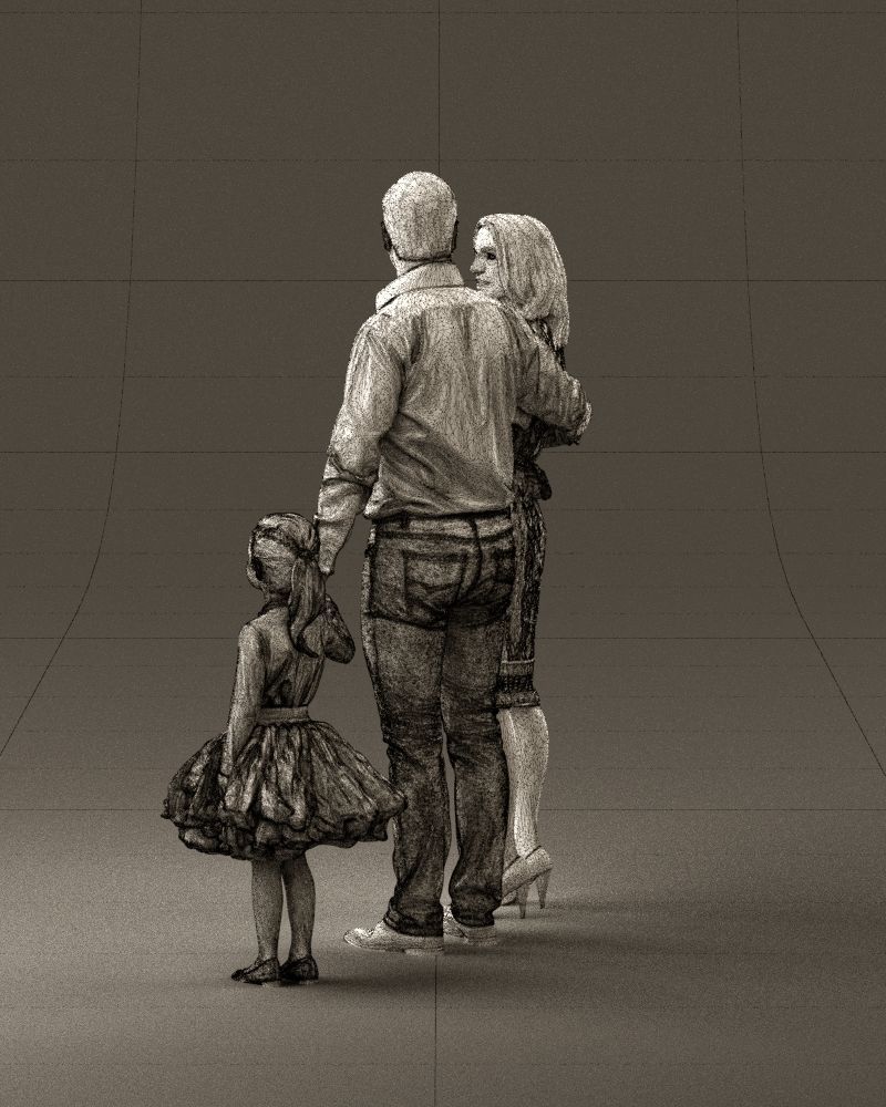 Family man woman child and girl 0918 3D Print Ready 3D print model_31