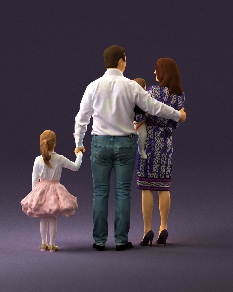 Family man woman child and girl 0918 3D Print Ready 3D print model_18