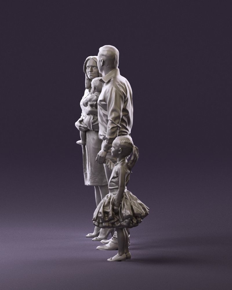 Family man woman child and girl 0918 3D Print Ready 3D print model_8
