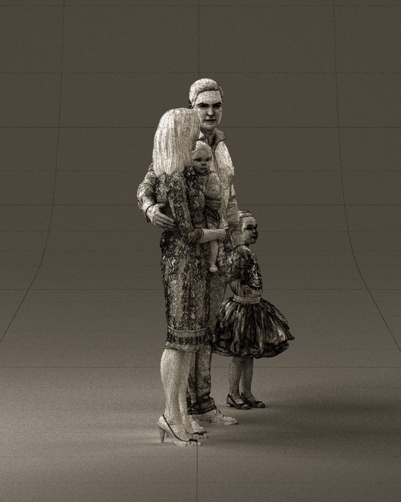 Family man woman child and girl 0918 3D Print Ready 3D print model_27