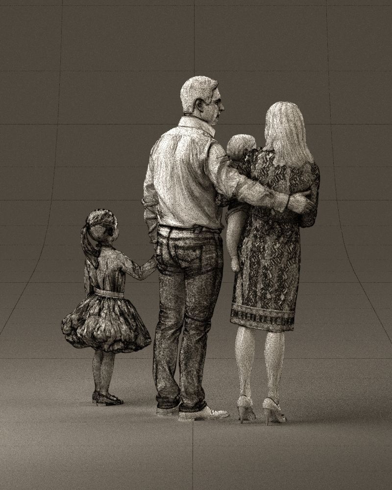 Family man woman child and girl 0918 3D Print Ready 3D print model_29