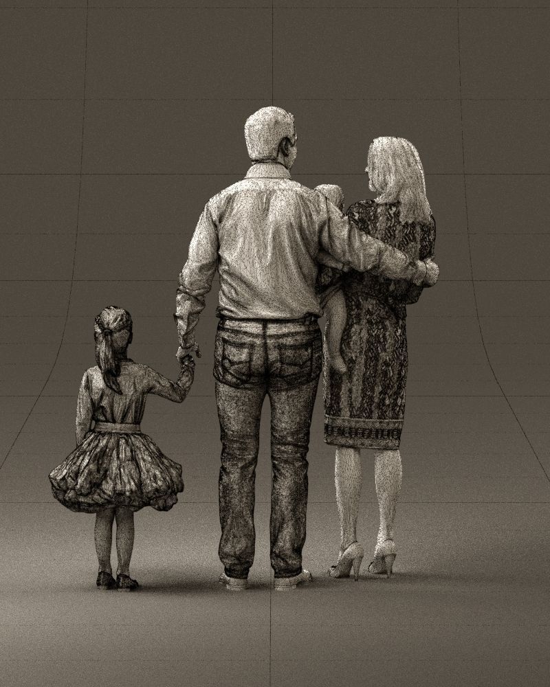 Family man woman child and girl 0918 3D Print Ready 3D print model_30