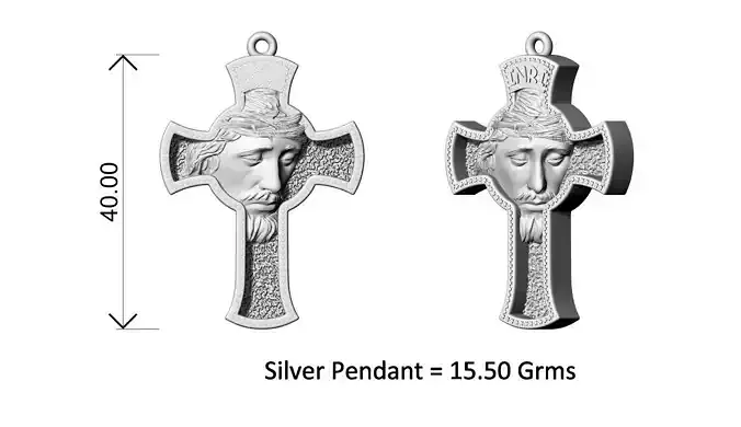 Jesus Cross Silver Pendant Design 3D print model