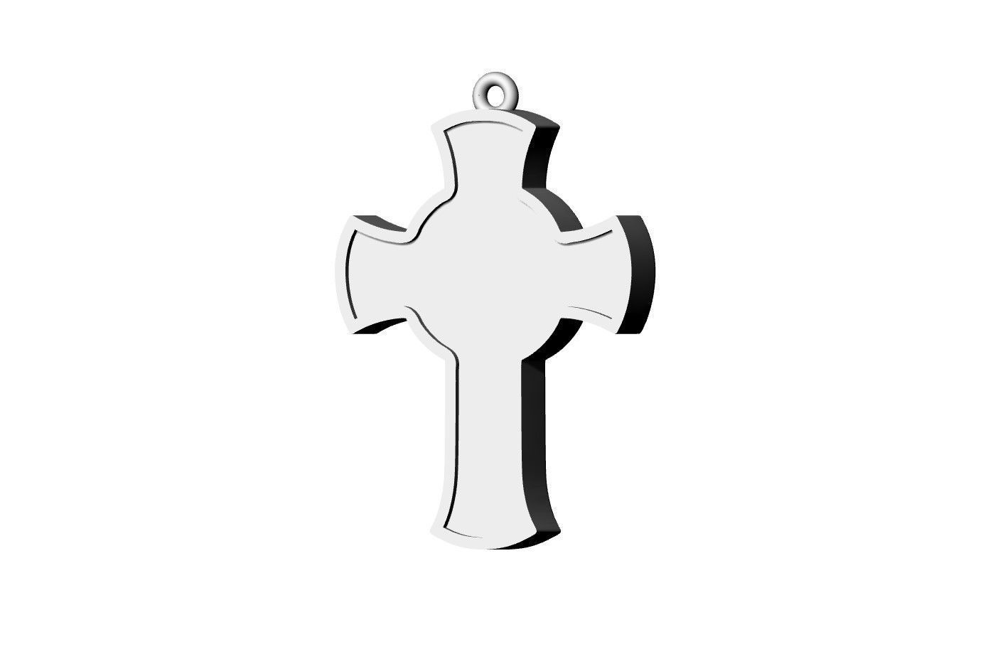 Jesus Cross Silver Pendant Design 3D print model_2