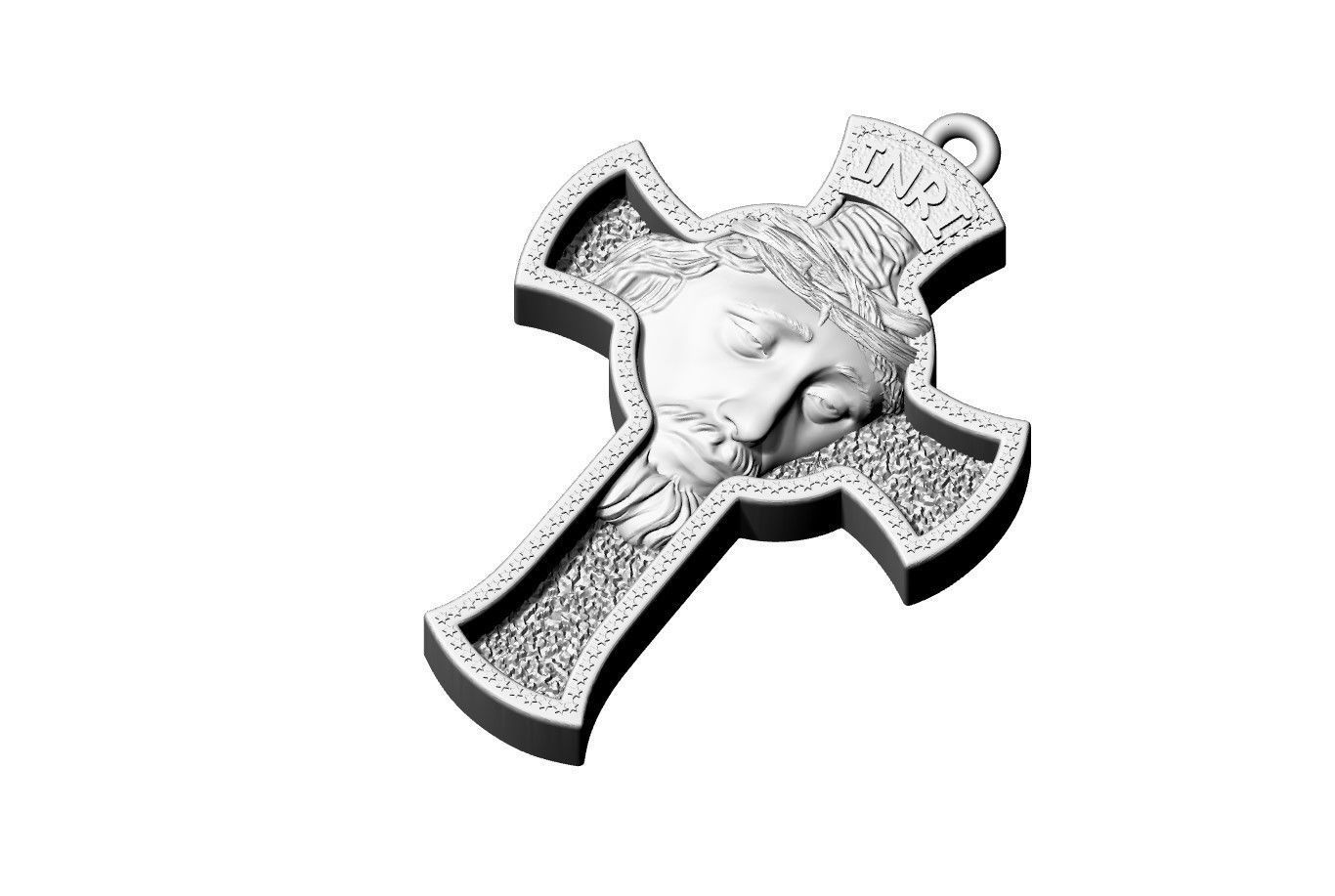 Jesus Cross Silver Pendant Design 3D print model_1