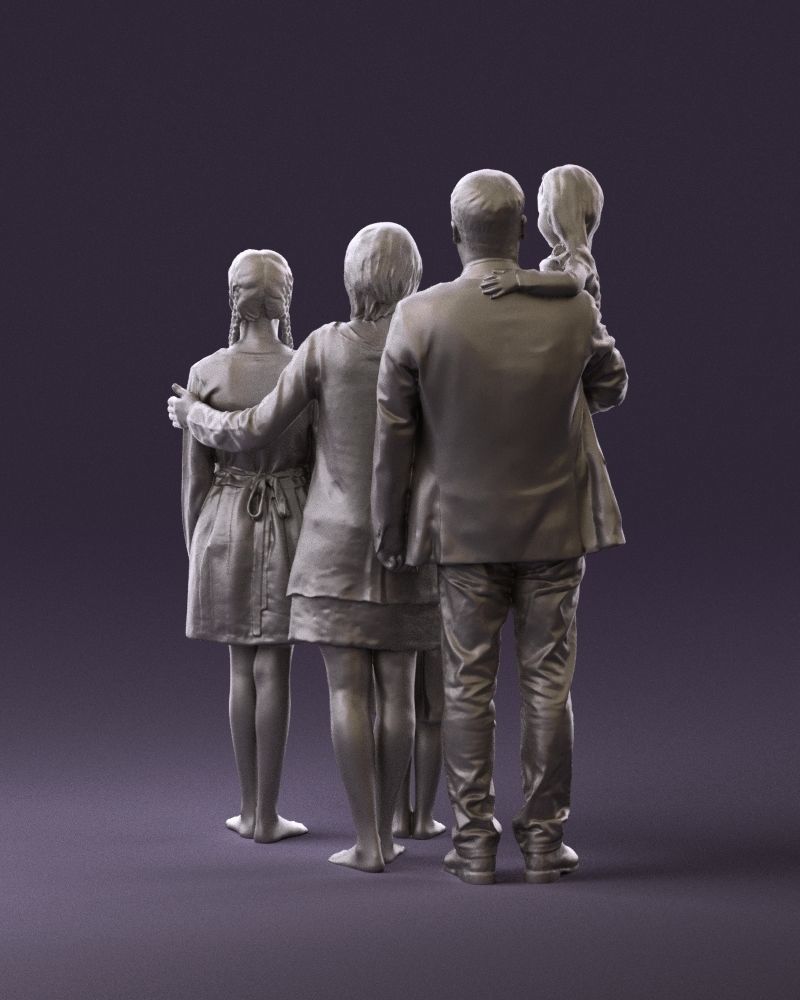 Family man woman girl teen child kid girl 0926 3D Print Ready 3D print model_5