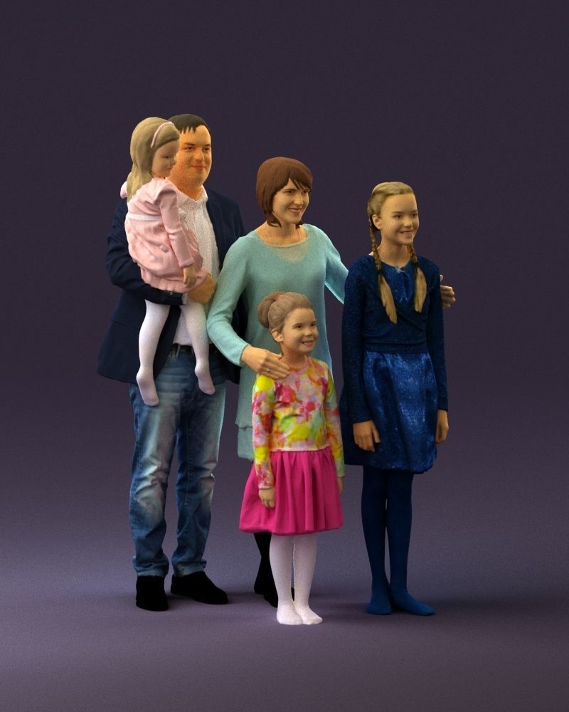 Family man woman girl teen child kid girl 0926 3D Print Ready 3D print model_14
