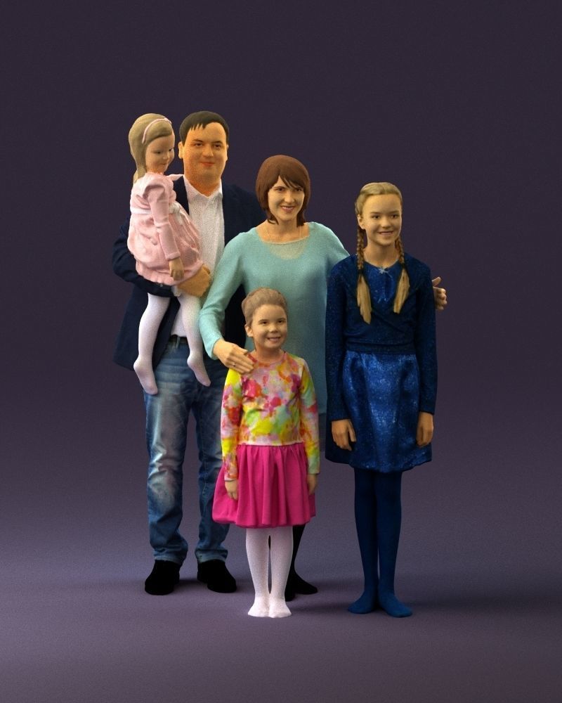 Family man woman girl teen child kid girl 0926 3D Print Ready 3D print model_13